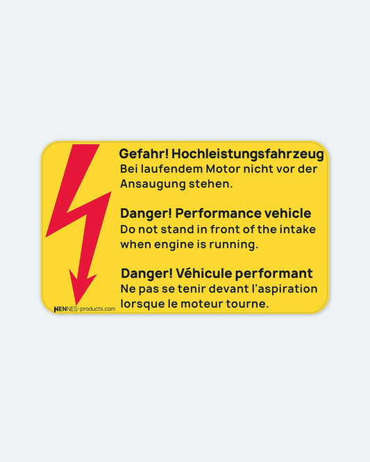 "Gefahr! Hochleistungsfahrzeug" Sticker